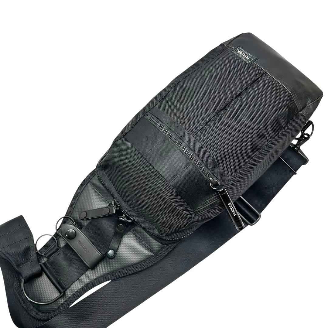 極美　PORTER ポーター HEAT ヒート スリングバッグ ボディバッグ 黒
