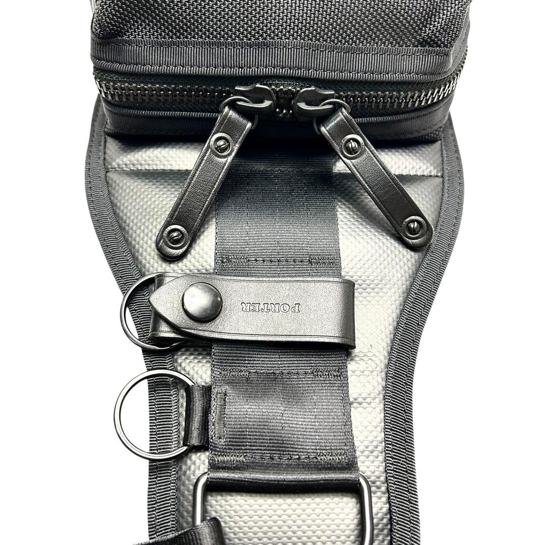 極美　PORTER ポーター HEAT ヒート スリングバッグ ボディバッグ 黒