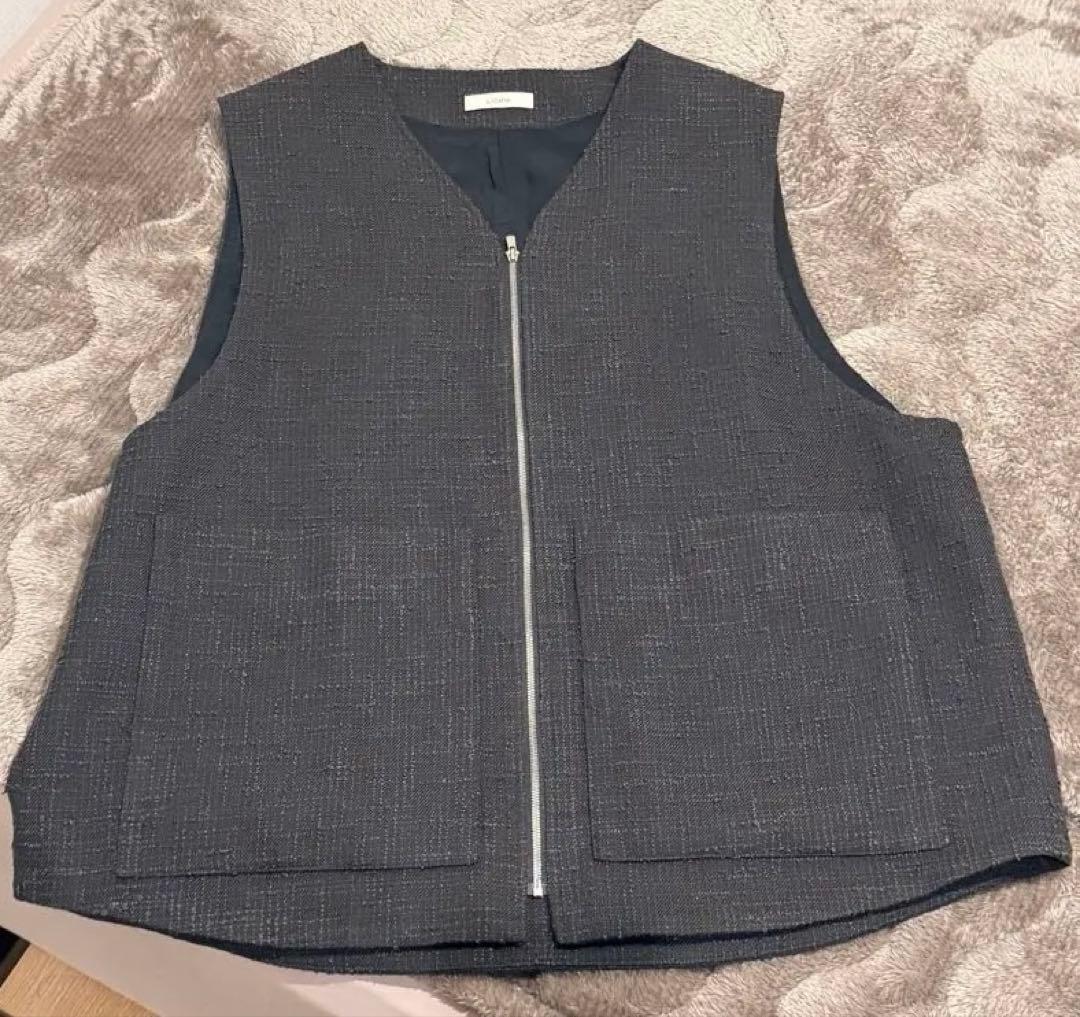 トップス LIDNM LIGHT TWEED ZIP VEST