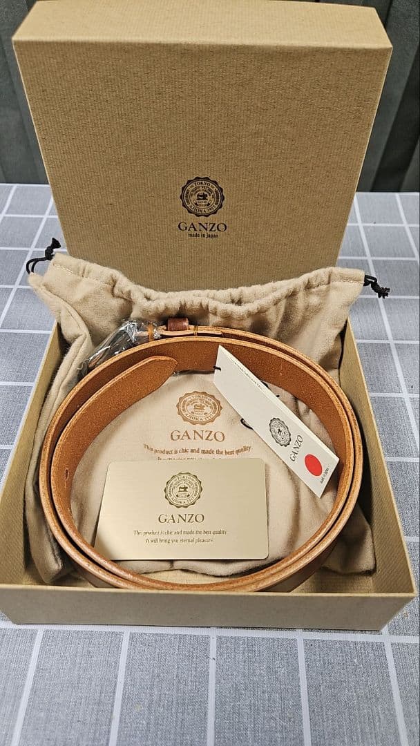 GANZO革製品 ベルト茶色100cm メガネケース黒色 小銭入れ