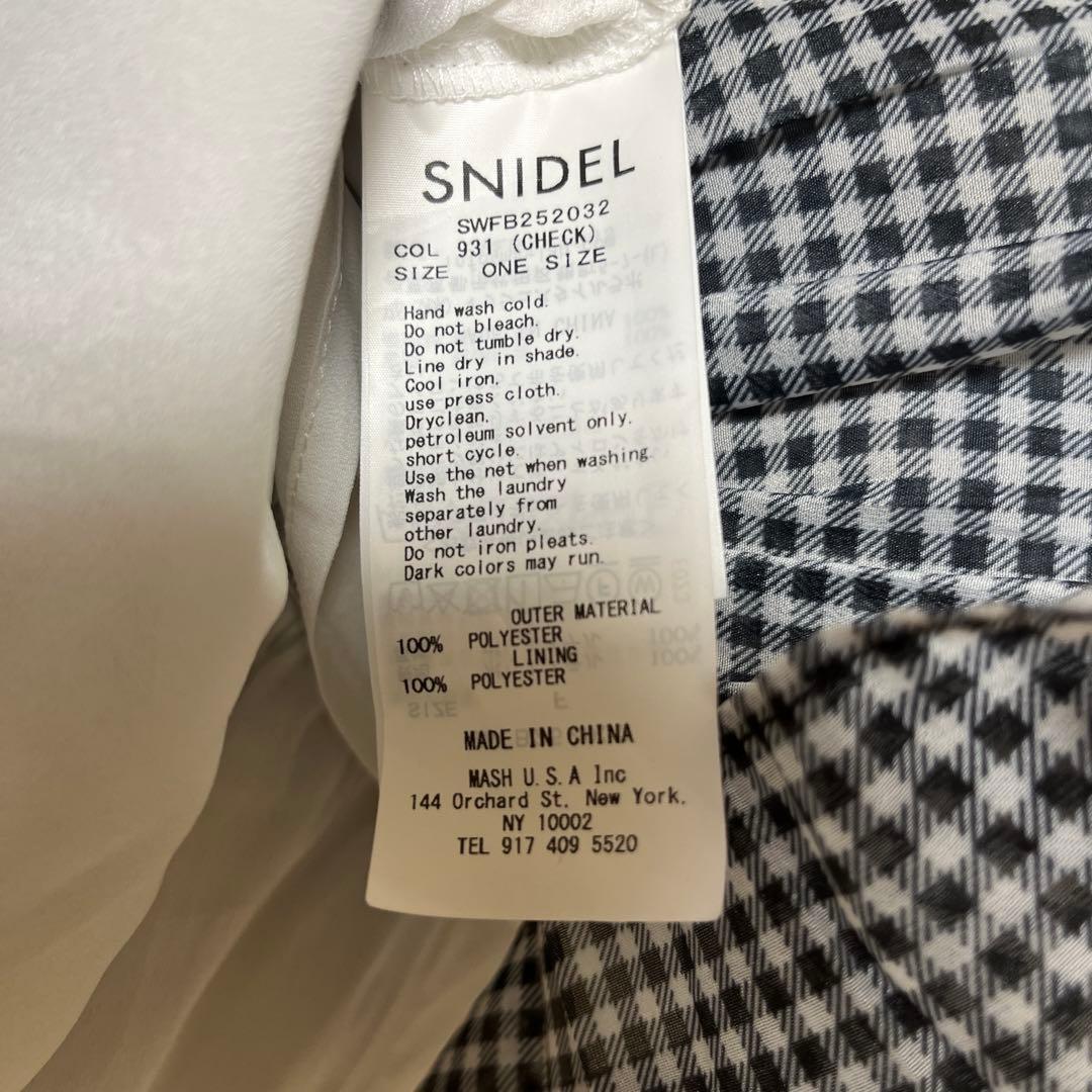 SNIDEL Sustainableギャザーオフショルブラウス CHECK