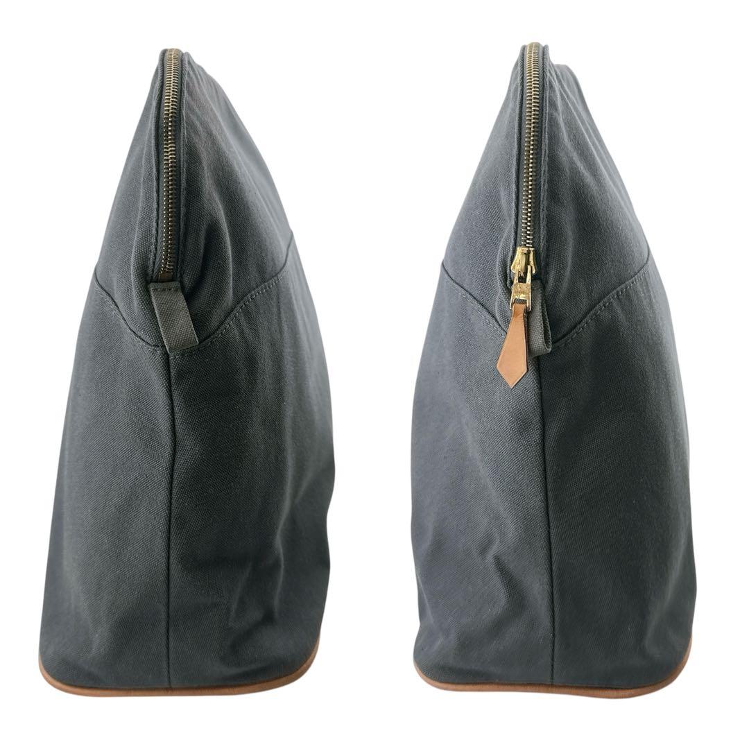 希少◇美品◇エルメス キャンバス ボリードポーチTGM ポーチ 大きめ グレー