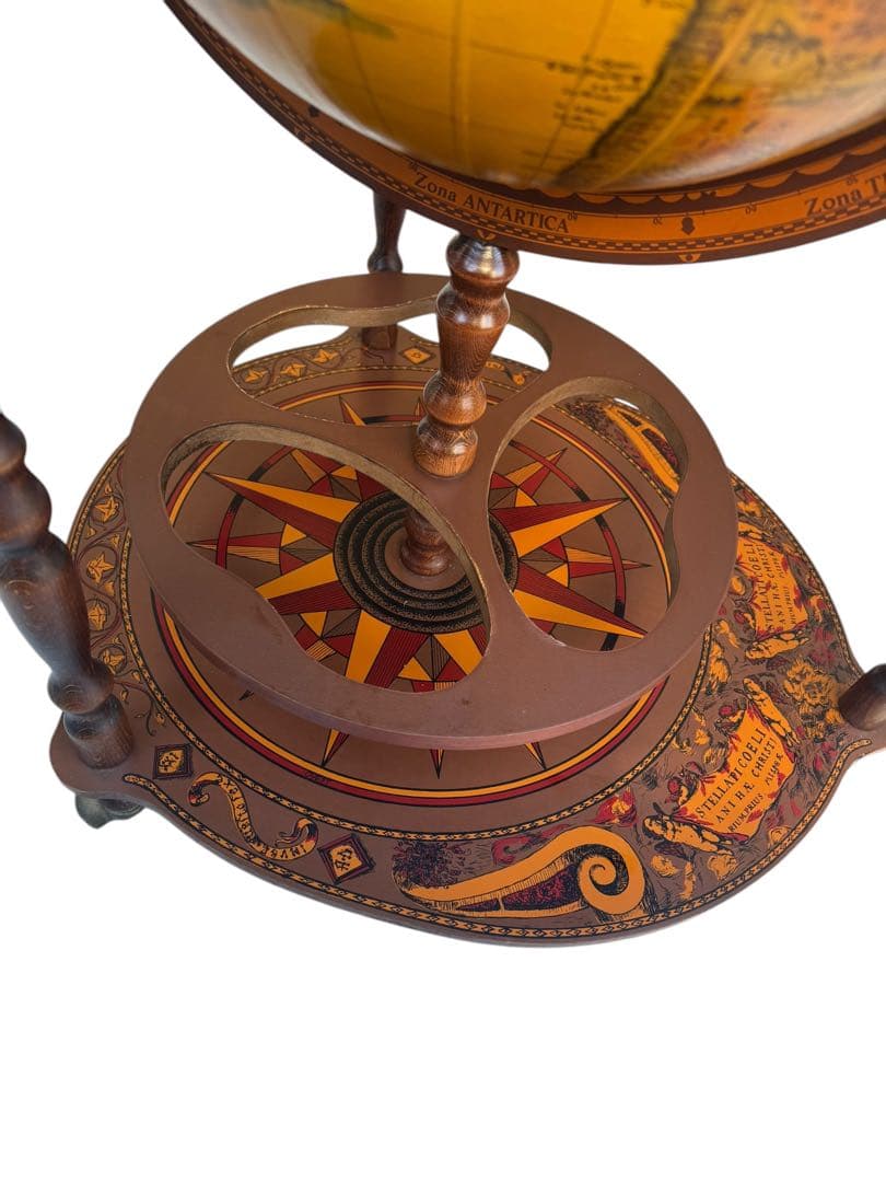 【希少品】イタリア製 ワインセラー ワインラック 地球儀 キャスター付 レトロ