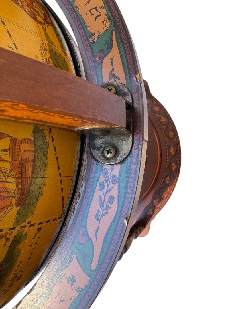 【希少品】イタリア製 ワインセラー ワインラック 地球儀 キャスター付 レトロ