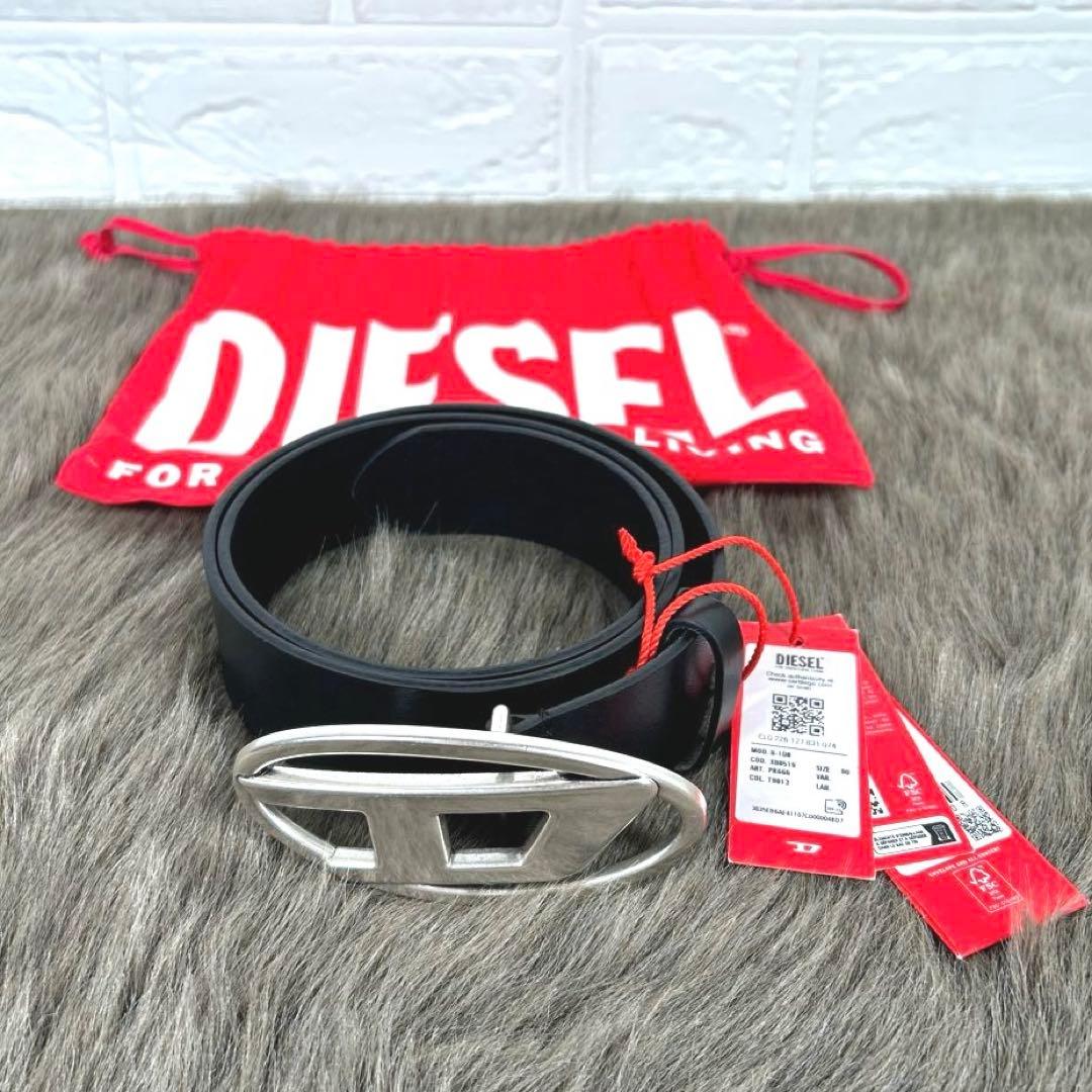 ディーゼル　DIESEL ベルト　レザー　未使用保管品　黒　タグ付き　T205