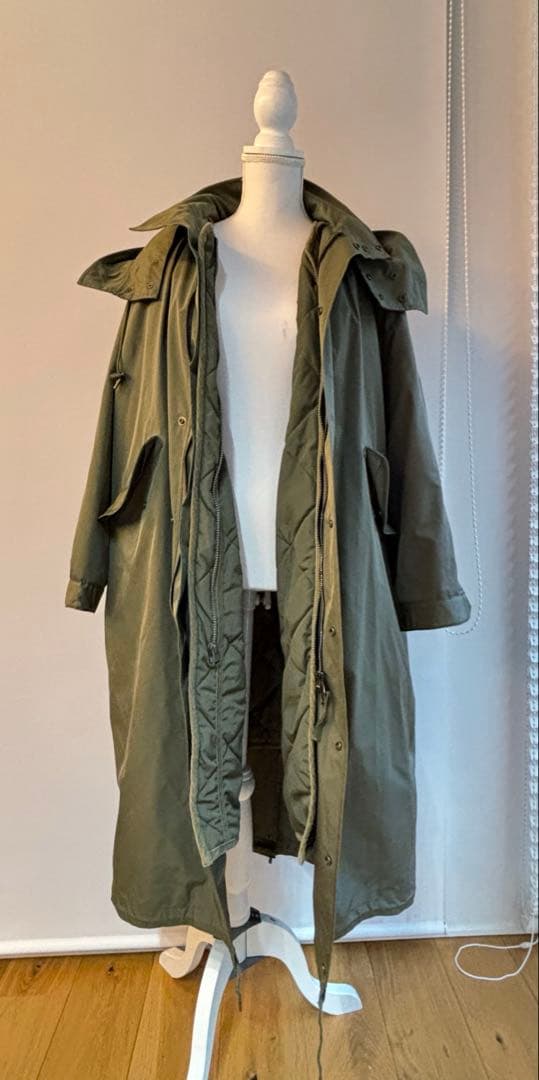 ライナーコート付きオリーブグリーン モッズコート フード付き　38サイズ