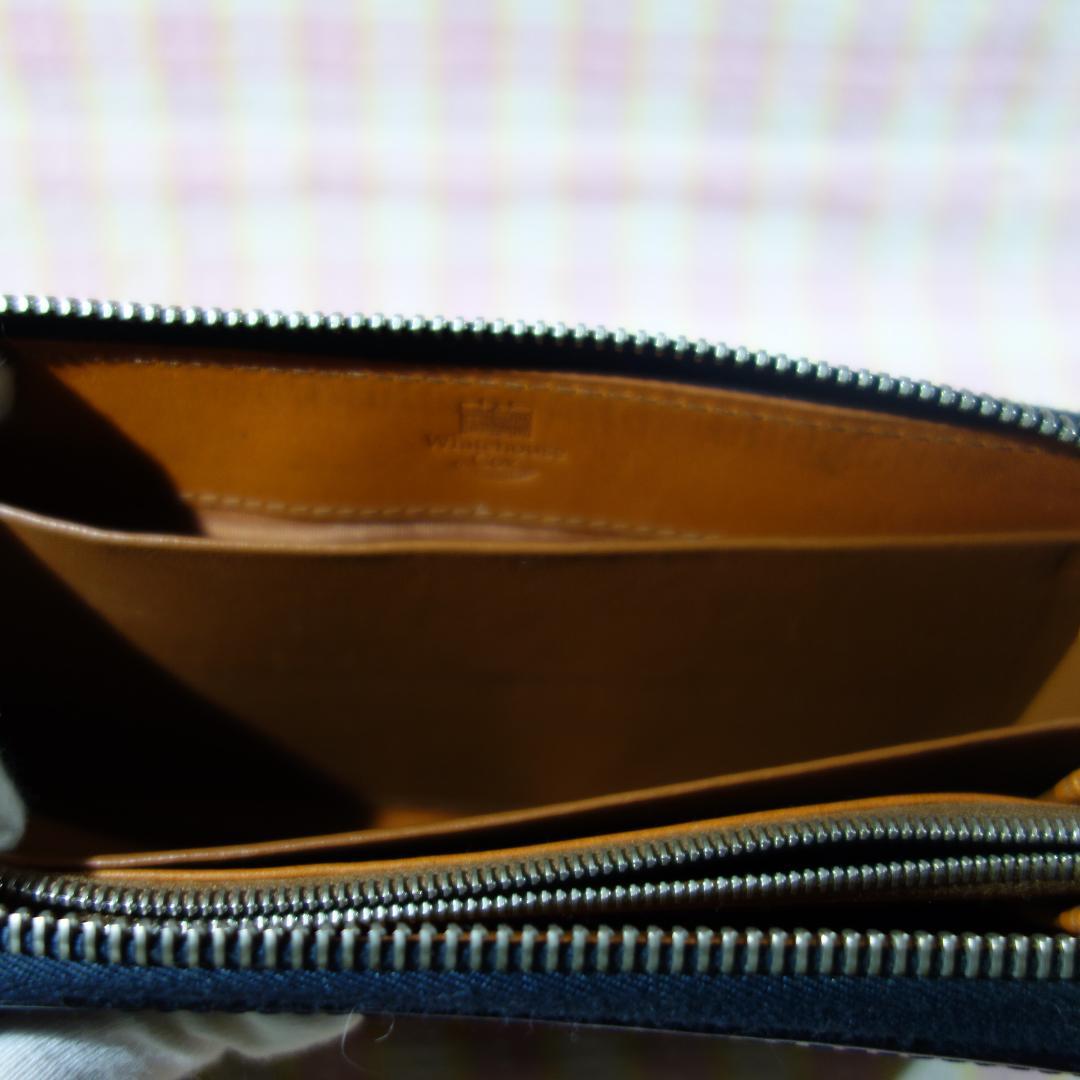 〇 / 中古 WHITEHOUSE COX ラウンドジップ長財布 / ブラック