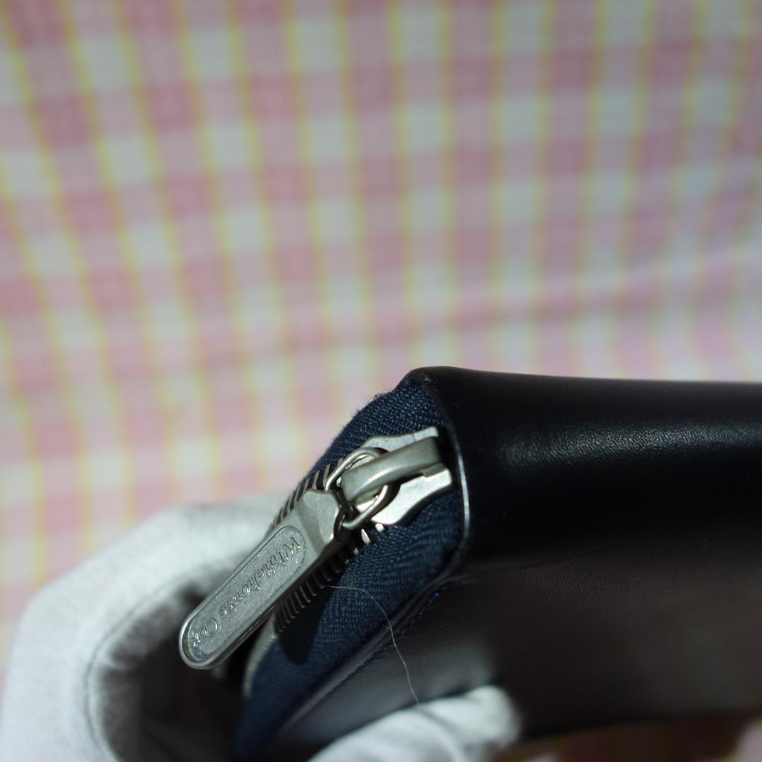 〇 / 中古 WHITEHOUSE COX ラウンドジップ長財布 / ブラック