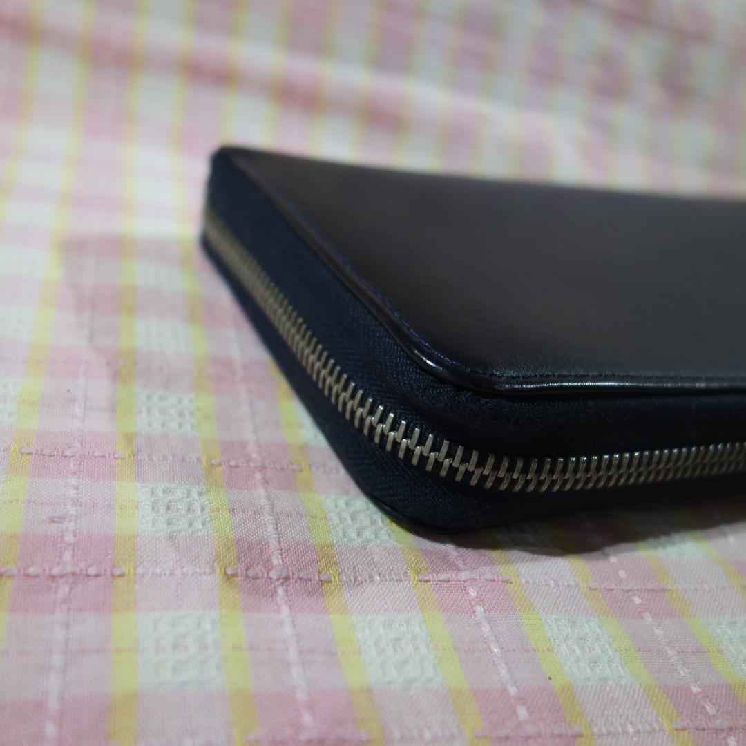 〇 / 中古 WHITEHOUSE COX ラウンドジップ長財布 / ブラック