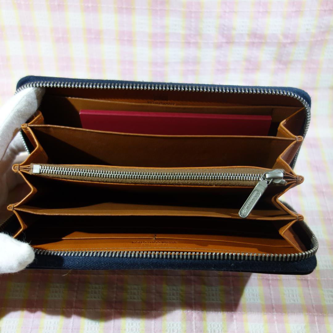 〇 / 中古 WHITEHOUSE COX ラウンドジップ長財布 / ブラック