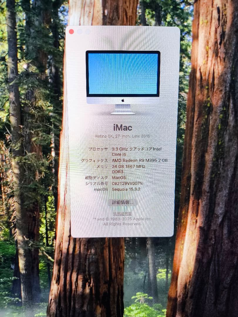 iMac 2015 27インチ 5K 1TB SSD+1TB HDD Dual