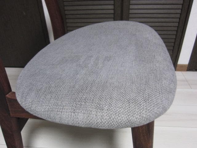 NOCE/ノーチェ ウォールナット天然木チェア MK11A ライトグレー　②