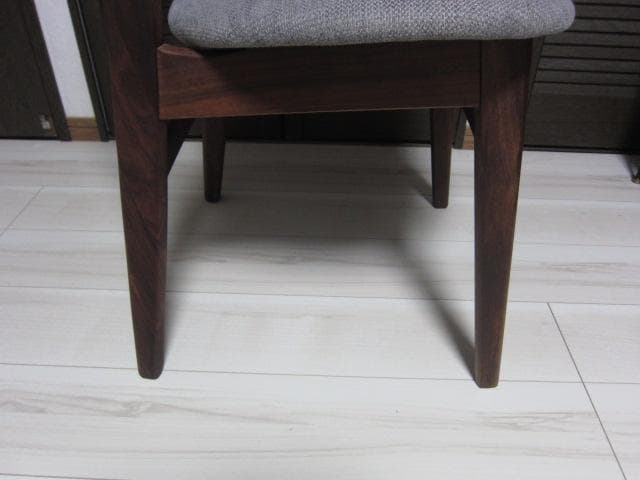 NOCE/ノーチェ ウォールナット天然木チェア MK11A ライトグレー　②