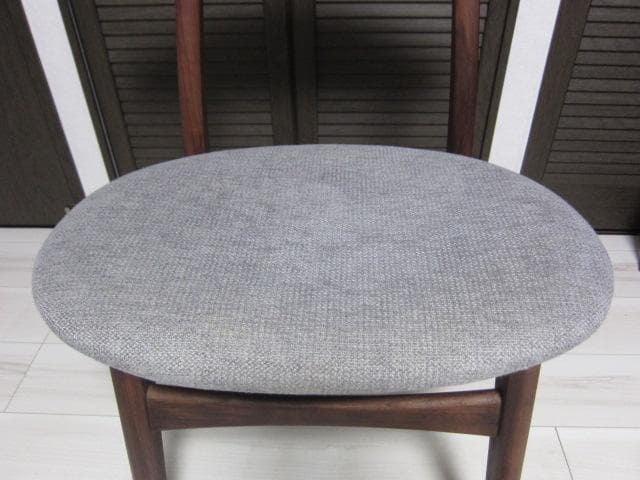 NOCE/ノーチェ ウォールナット天然木チェア MK11A ライトグレー　②