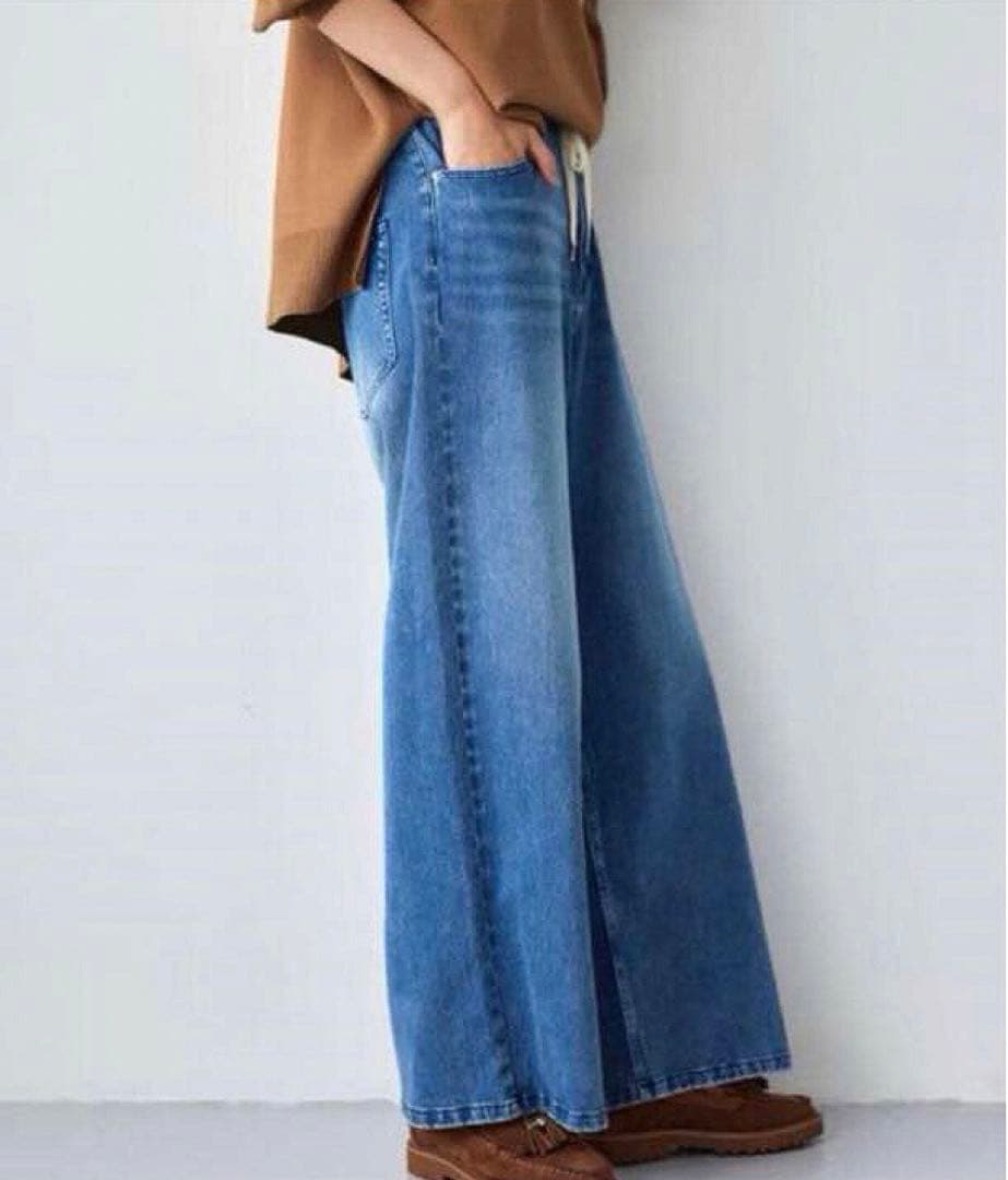 ほぼ新品♪ドロストワイドカットデニム ♪『VERY』YouTube紹介アイテム