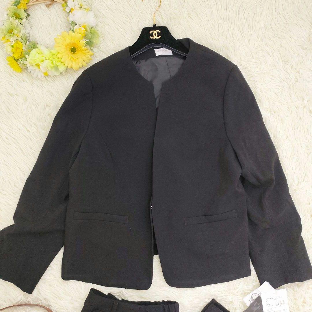 未使用タグ付き u plume 3Ｌ ノーカラージャケット スーツ セットアップ