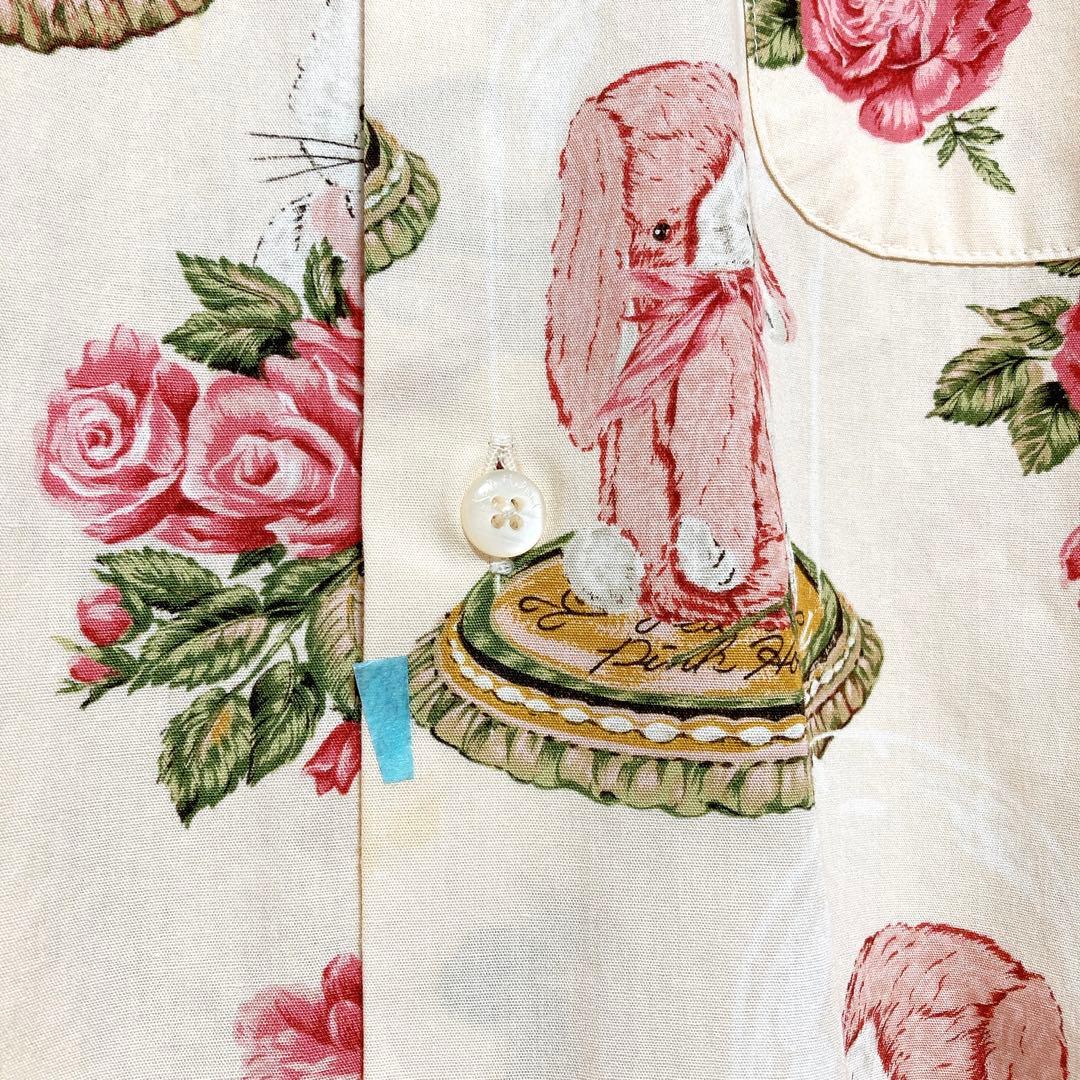 カールヘルム　うさぎ　フード付　シャツ　ブラウス　ベージュ　L　ラビット