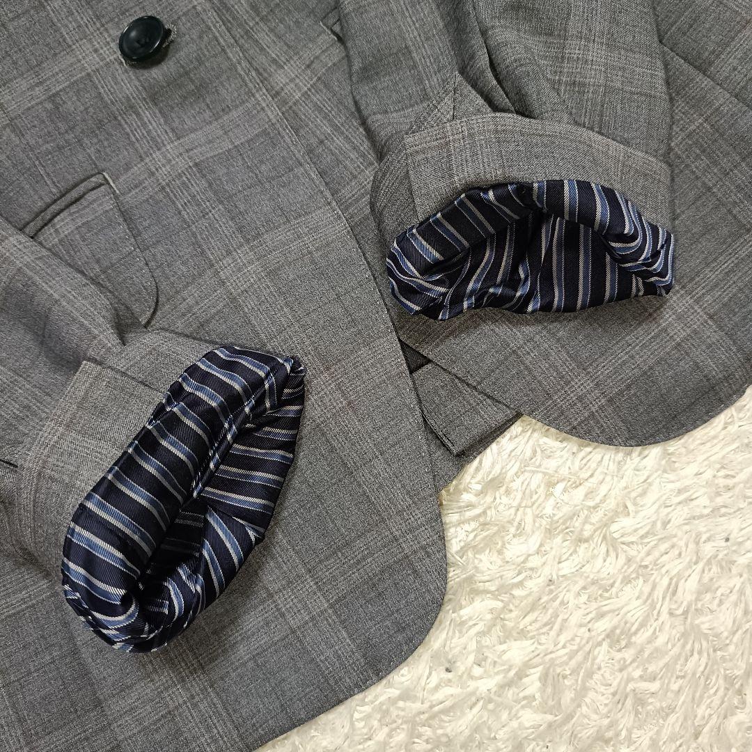 美品＊HILTON ヒルトン チェック パンツスーツ ストレッチ イタリア製生地