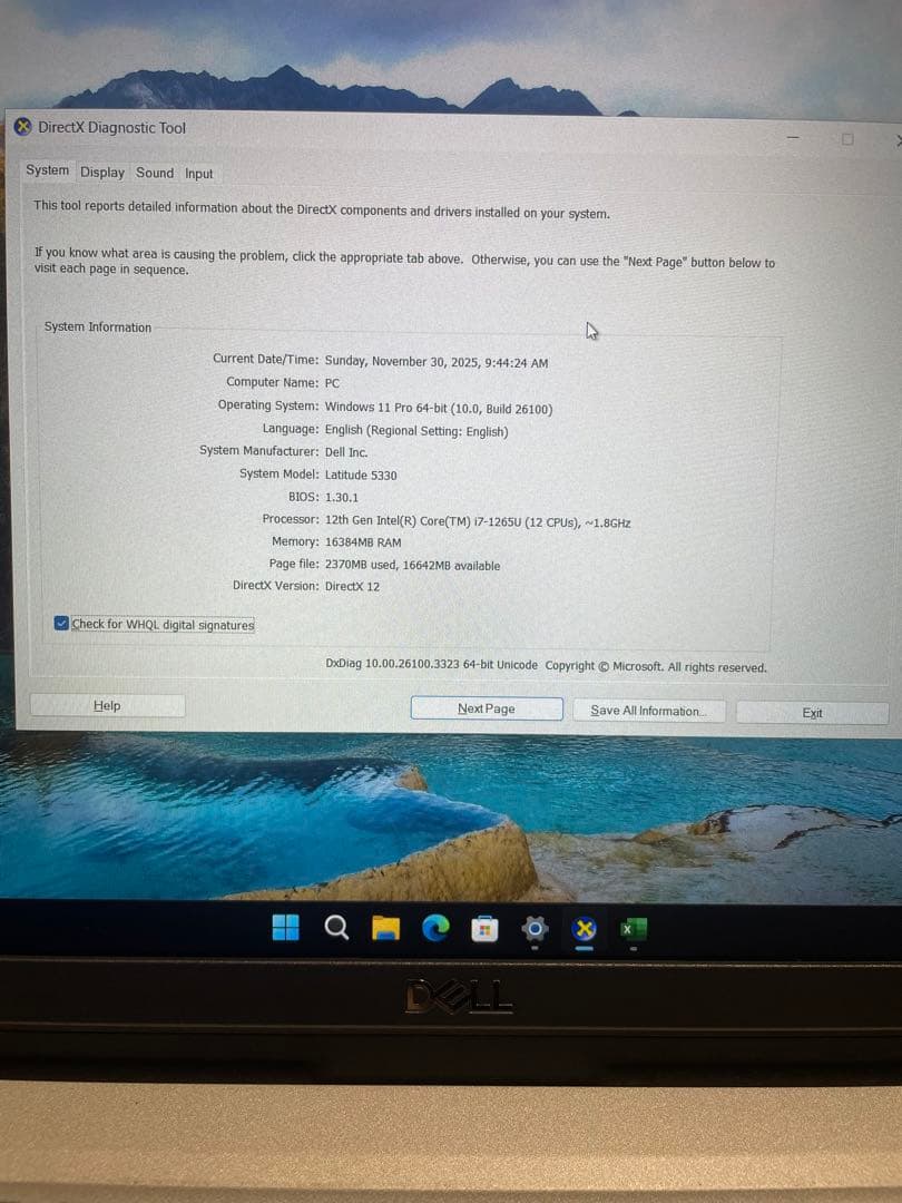 Dell IatituteノートPC 5330 CPU i7 Ram 16gb