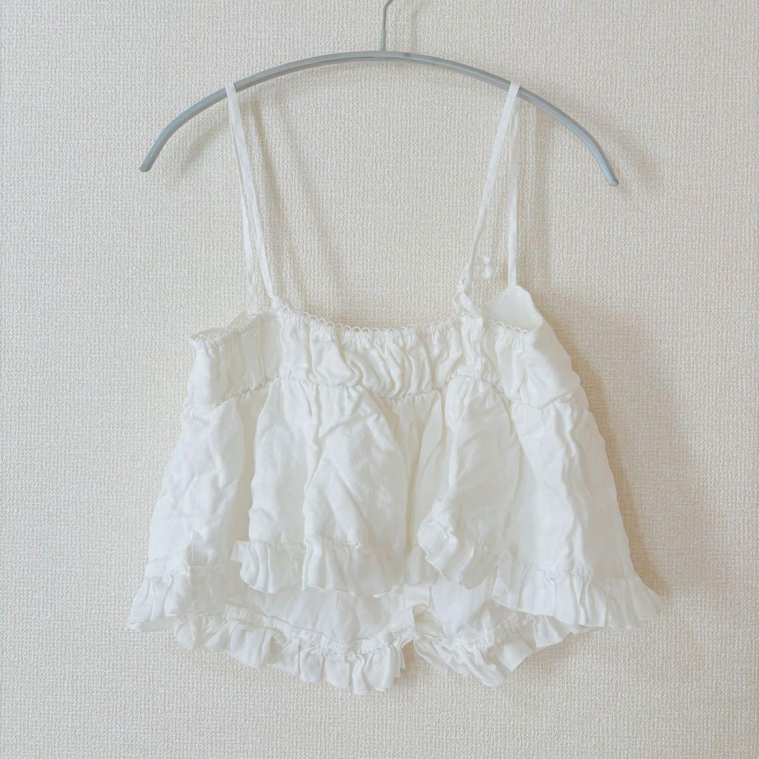 etre tokyo エトレトウキョウ　リネンギャザーフリルキャミ