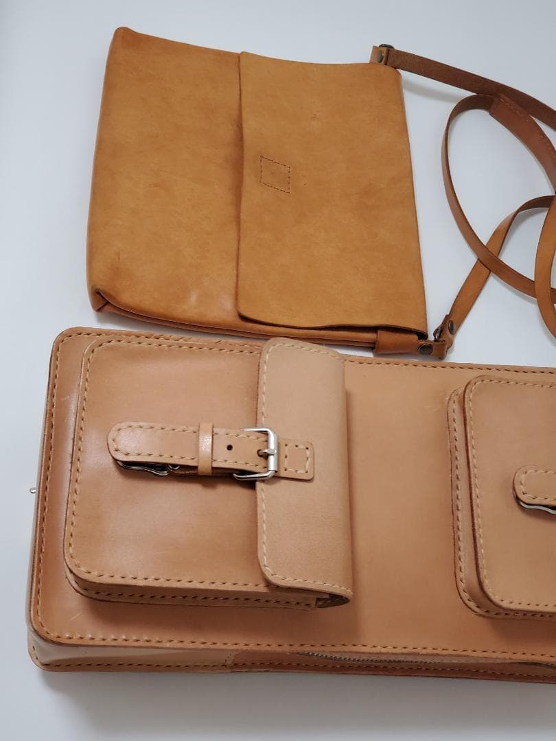 ベビち さんオーダー　ショルダーバック　ハンドメイド　ヌメ革　レザークラフト