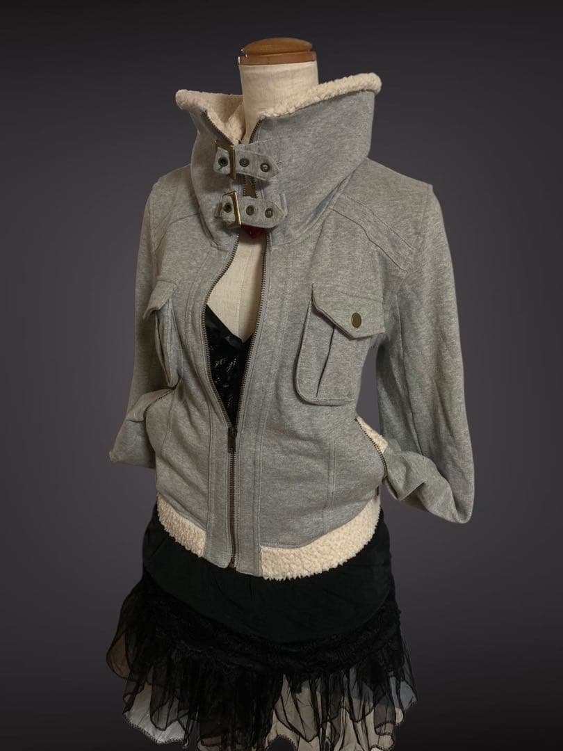 00s当時物ボアy2k平成ギャルフェアリーグランジロックNANAベルトジャケット