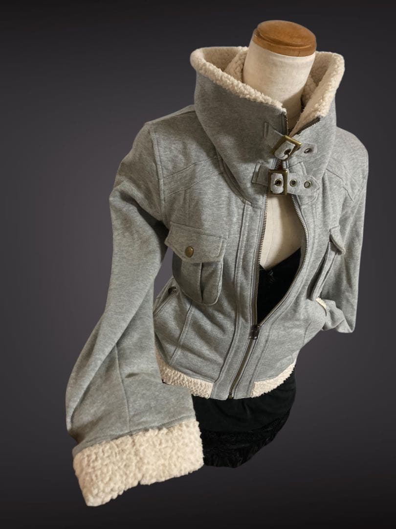 00s当時物ボアy2k平成ギャルフェアリーグランジロックNANAベルトジャケット