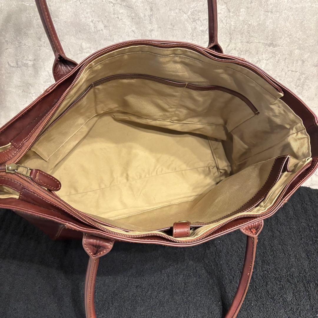 美品 マザーハウス トートバッグ アンティーク A4 肩掛け　ブラウン