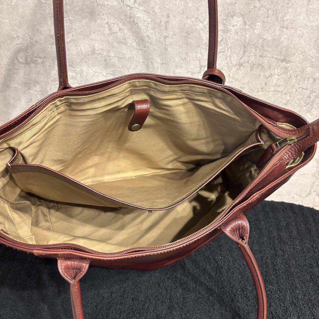 美品 マザーハウス トートバッグ アンティーク A4 肩掛け　ブラウン