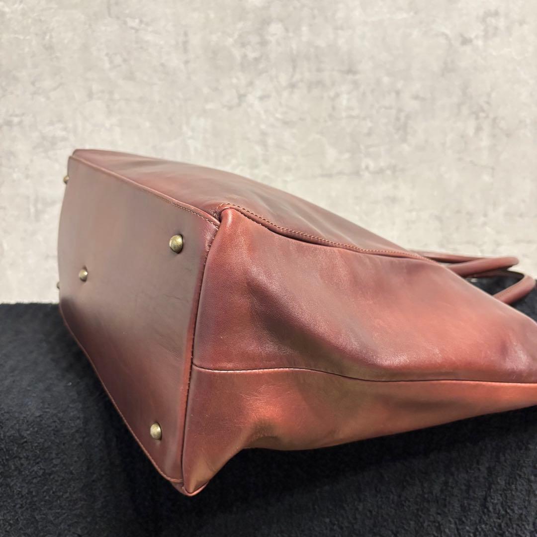 美品 マザーハウス トートバッグ アンティーク A4 肩掛け　ブラウン