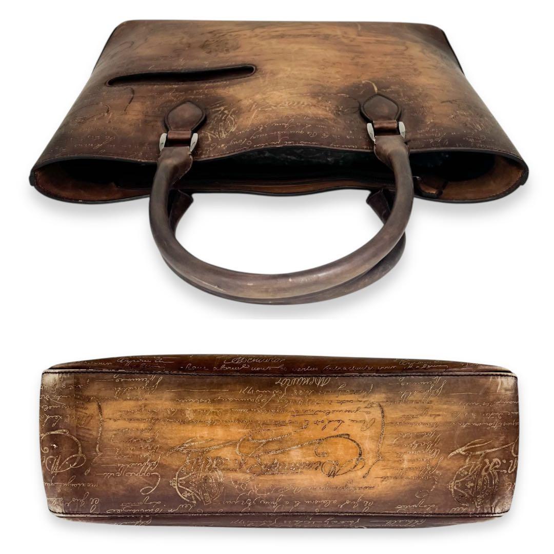 【美品】ベルルッティ　カリグラフィー　レザー　トートバッグ　ブラウン系　845