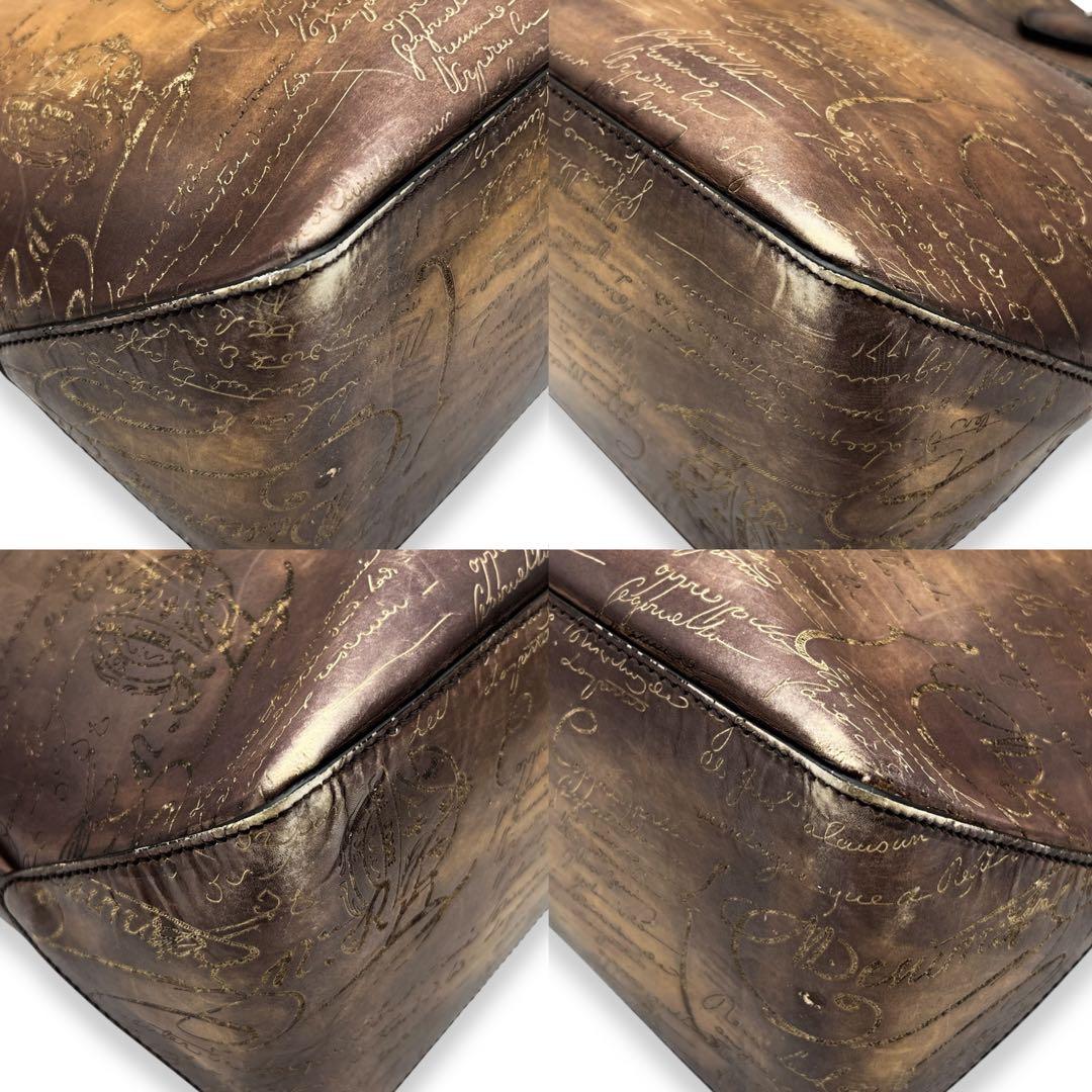 【美品】ベルルッティ　カリグラフィー　レザー　トートバッグ　ブラウン系　845