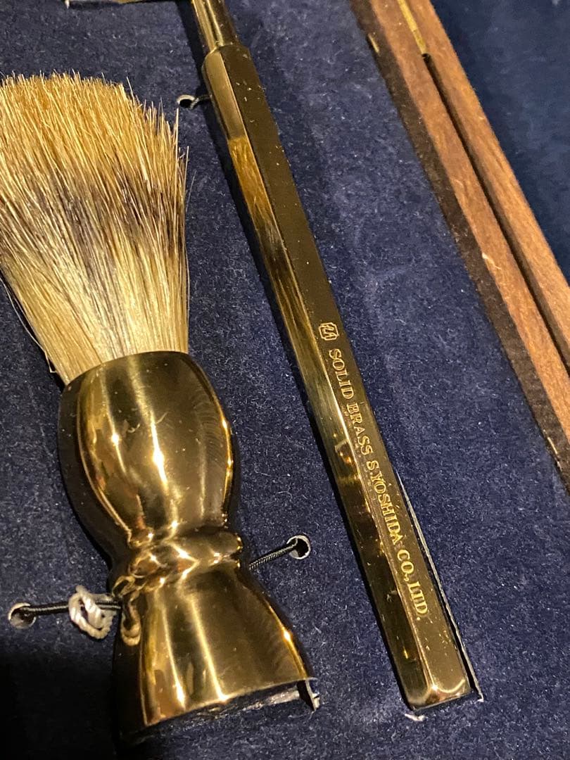 【デッドストック】吉田三郎商店 真鍮 シェービングセット ♪ 髭剃り カミソリ
