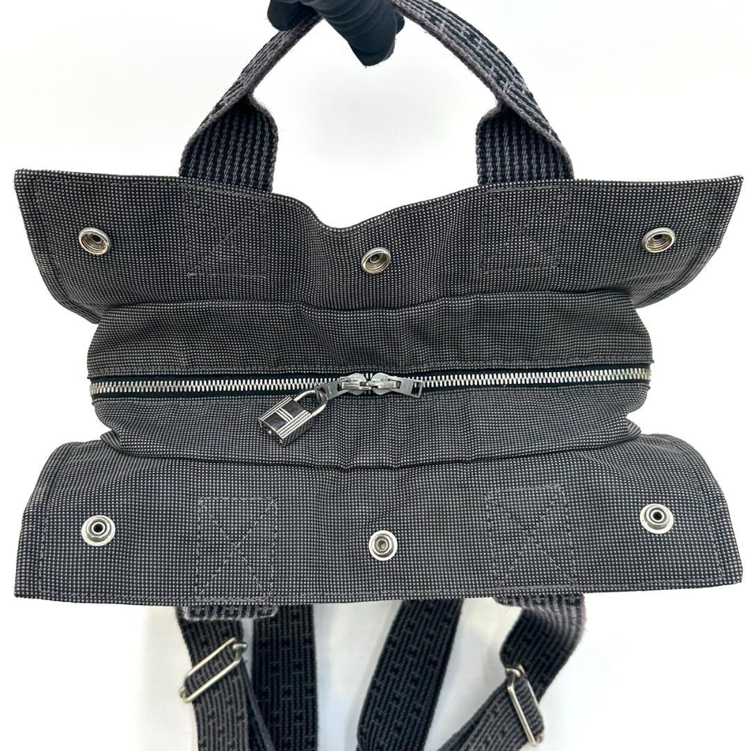 HERMES エルメス リュック エールラインアドMM キャンバス グレー