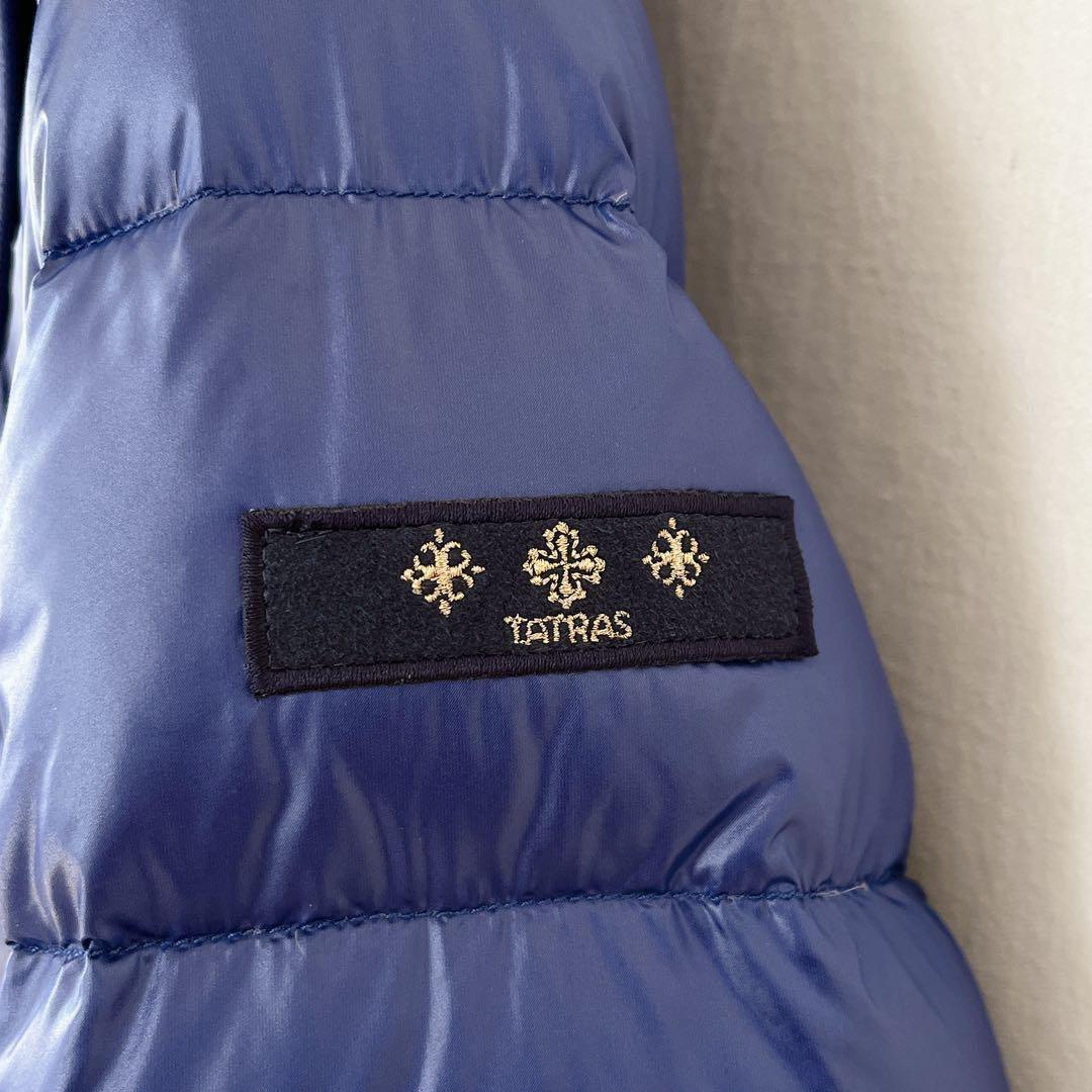 【1136】タトラス　バビラ　フード付きロングダウンコート　青　レディース　A