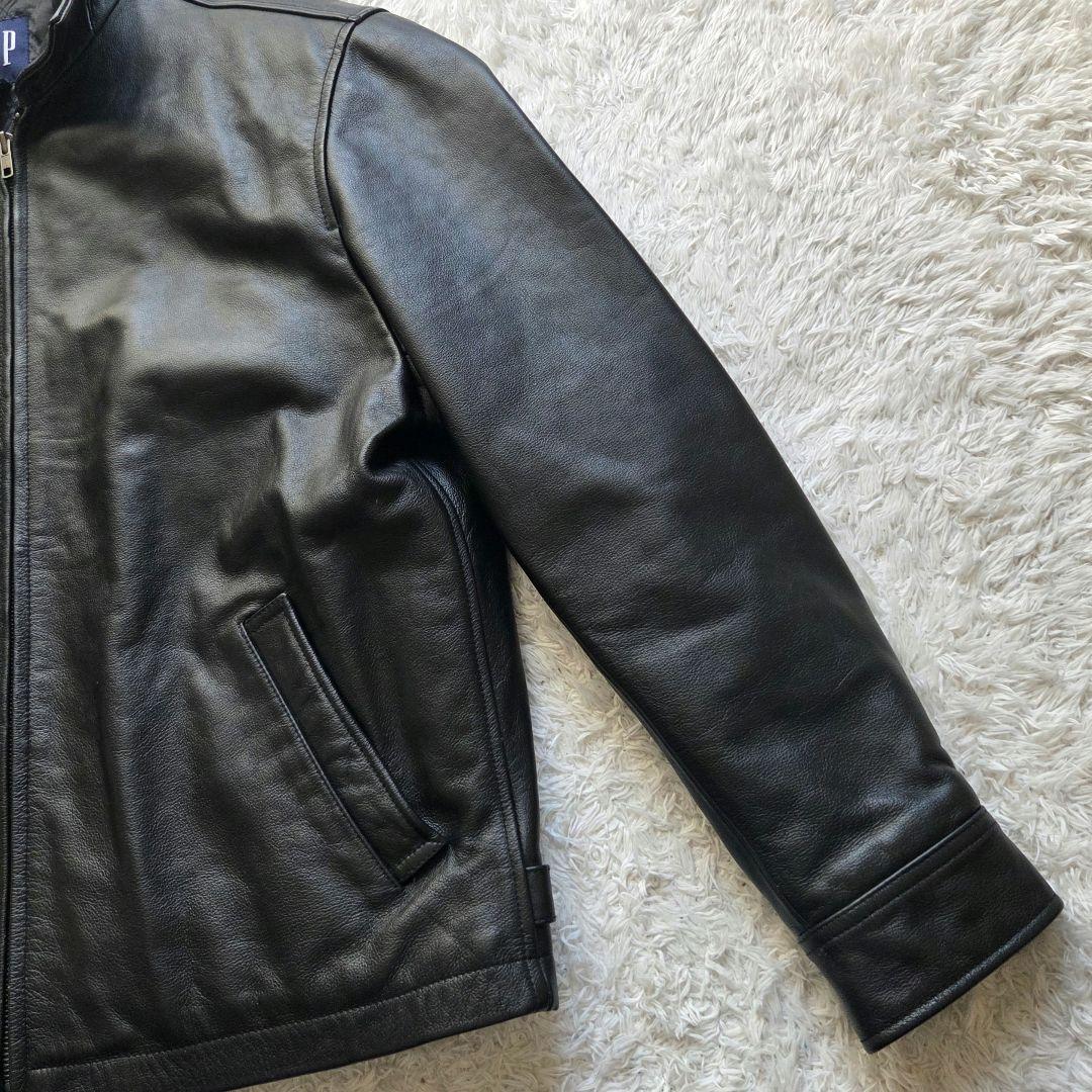 美品 OLD GAP レザー ジャケット 90s S ブラック 短丈