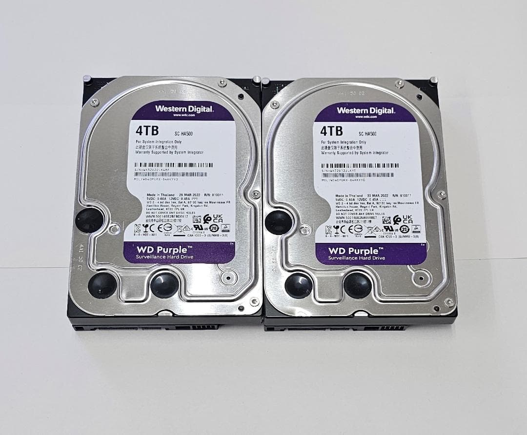 ⑩WD Purple WD40PURX 4TB 2 台セット 3.5インチHDD