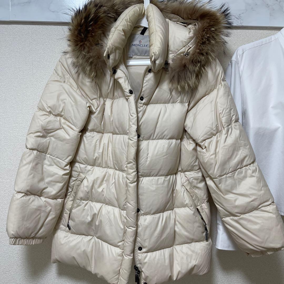 MONCLER フード付きダウンジャケット アイボリー