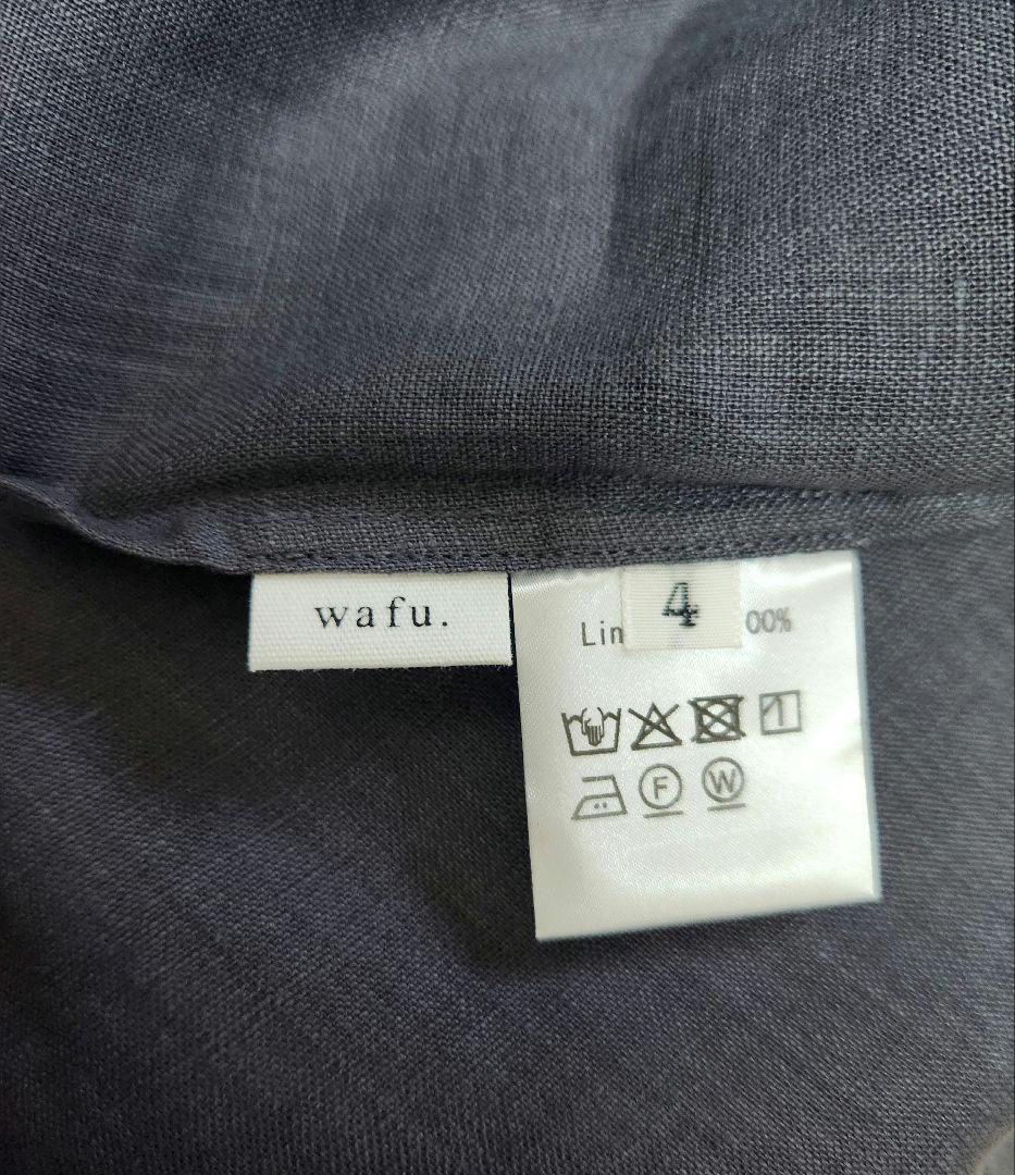 新品 wafu. リネントップス ／ 藍墨茶 p012a-isc1