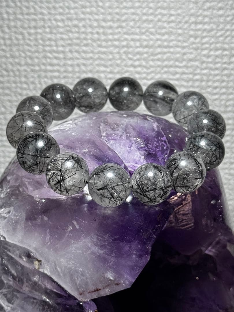 ブラックルチルクォーツ　16mm ブレスレット