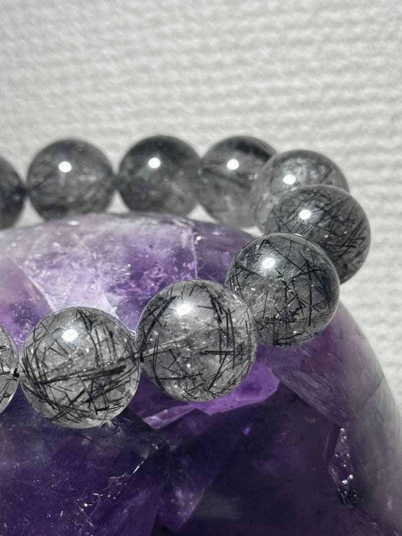 ブラックルチルクォーツ　16mm ブレスレット