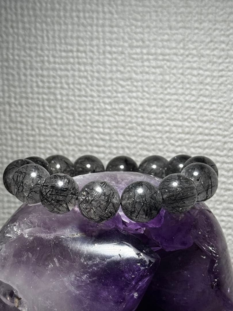 ブラックルチルクォーツ　16mm ブレスレット