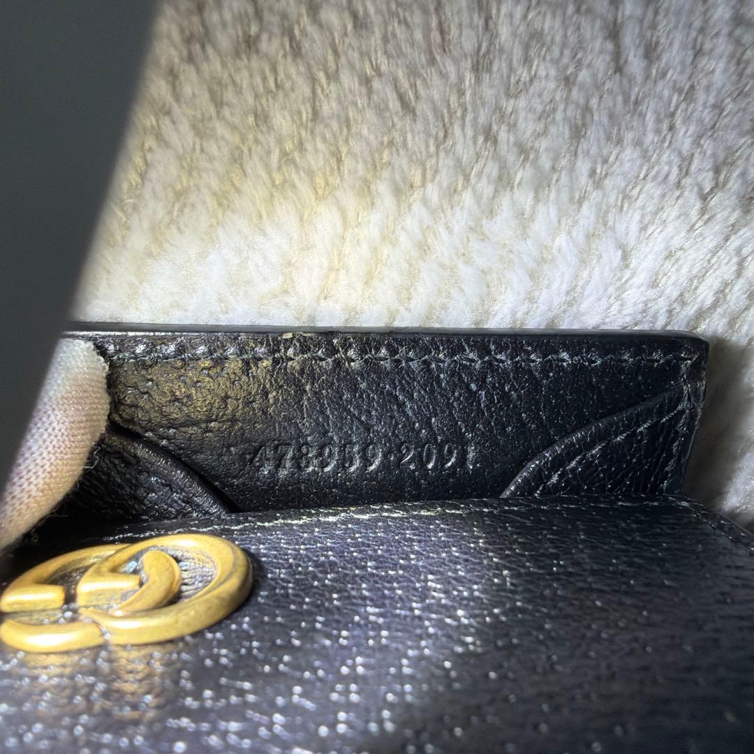 GUCCI ダブルG カーフスキンブラックレザー ケース