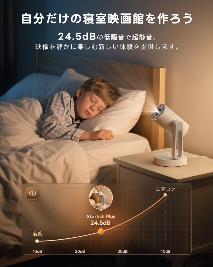 ETOE プロジェクター 天井投影 1080P解像度·4K対応/オートフォーカス