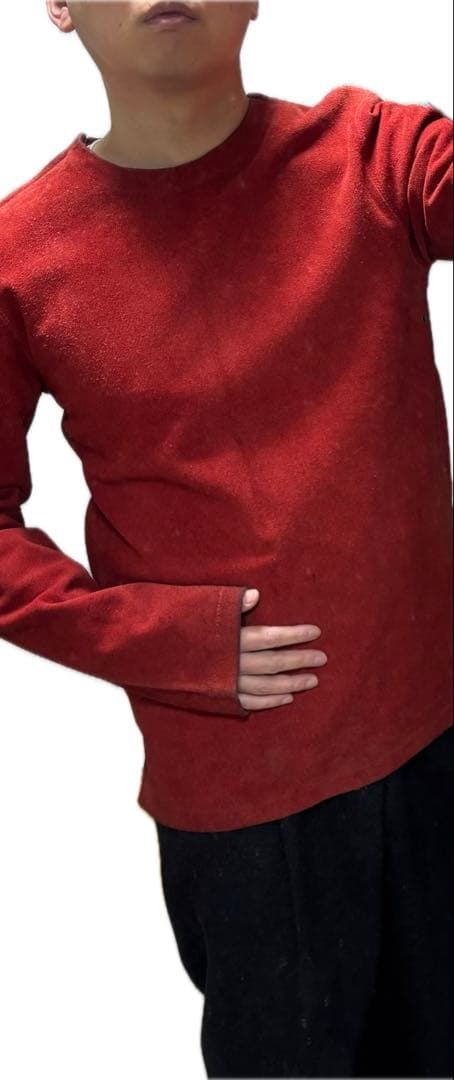 90s スエード レザートップ ボルドー　牛革　脇ジップ 国産　ヴィンテージ