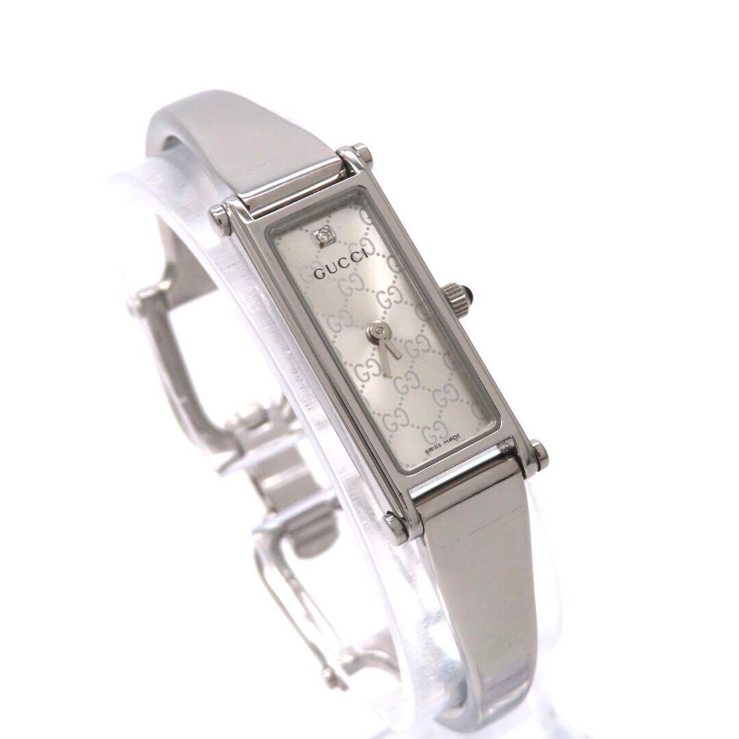 ☆極美品 \"1500L GUCCI グッチ 時計 ダイヤ シルバー バングル