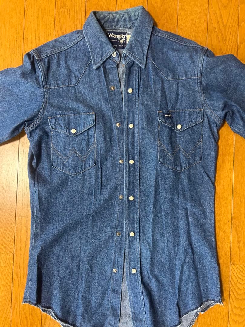 Wrangler デニム ウエスタンシャツ USA製 14 1/2 x 32