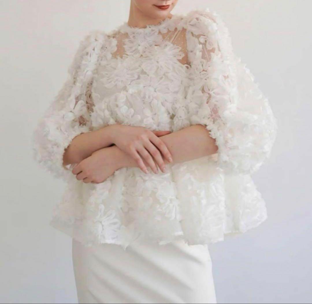 トップス Acka. flower peplum blouse