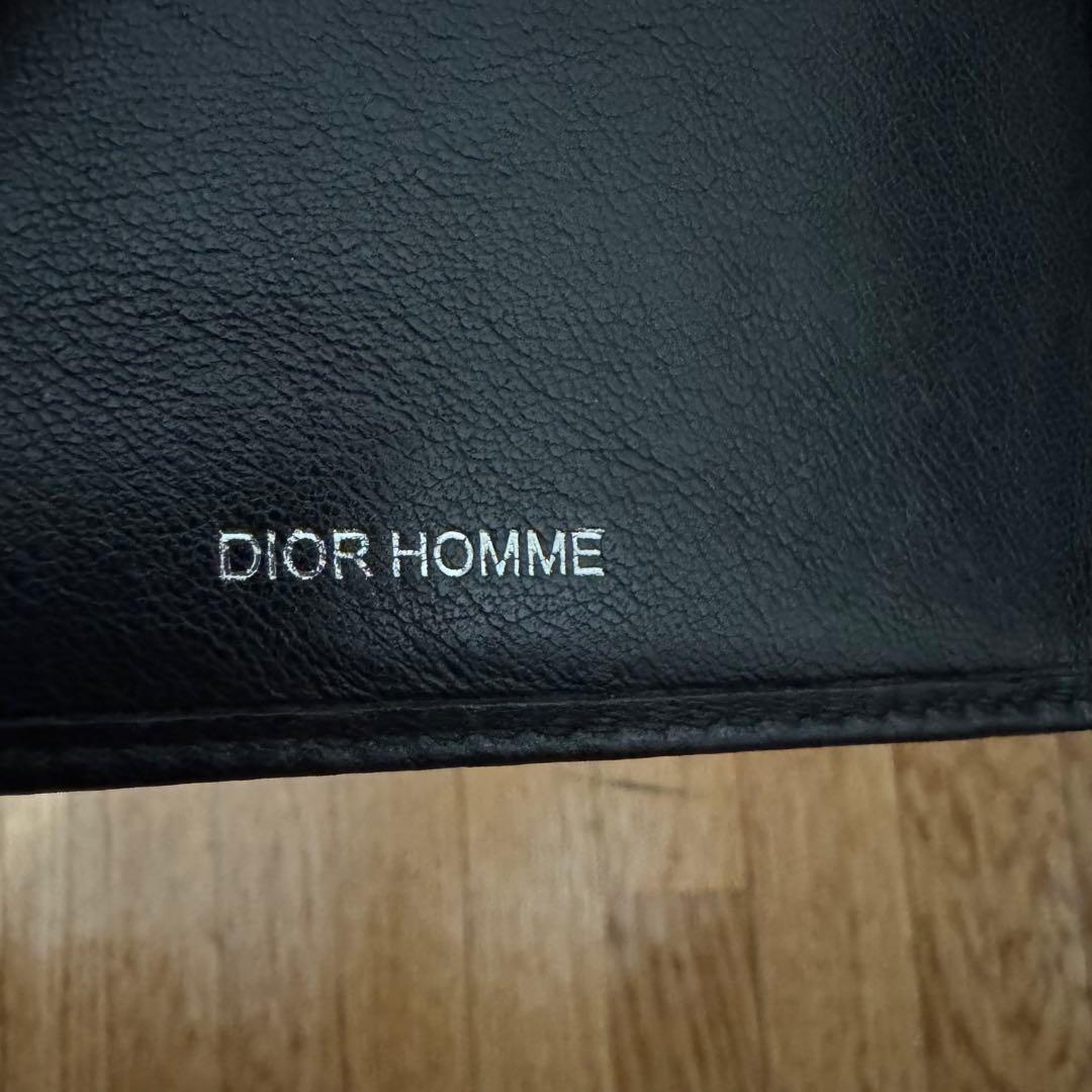 希少/美品/DIOR HOMME マネークリップ オールレザー ロゴ刻印 黒