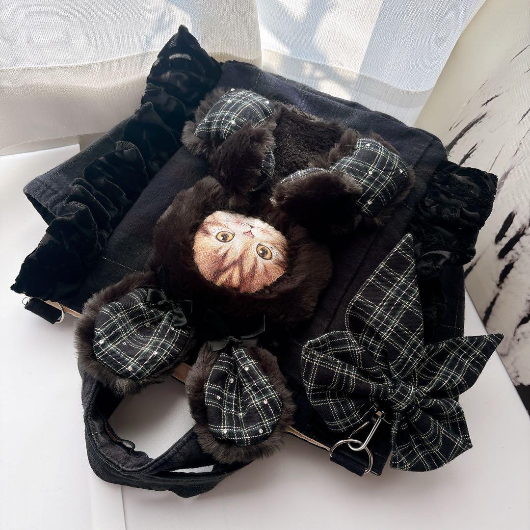 喜*ん様 コヤンイサムチョン　うさ耳マロンちゃん　トートバッグ　ハンドメイド　黒